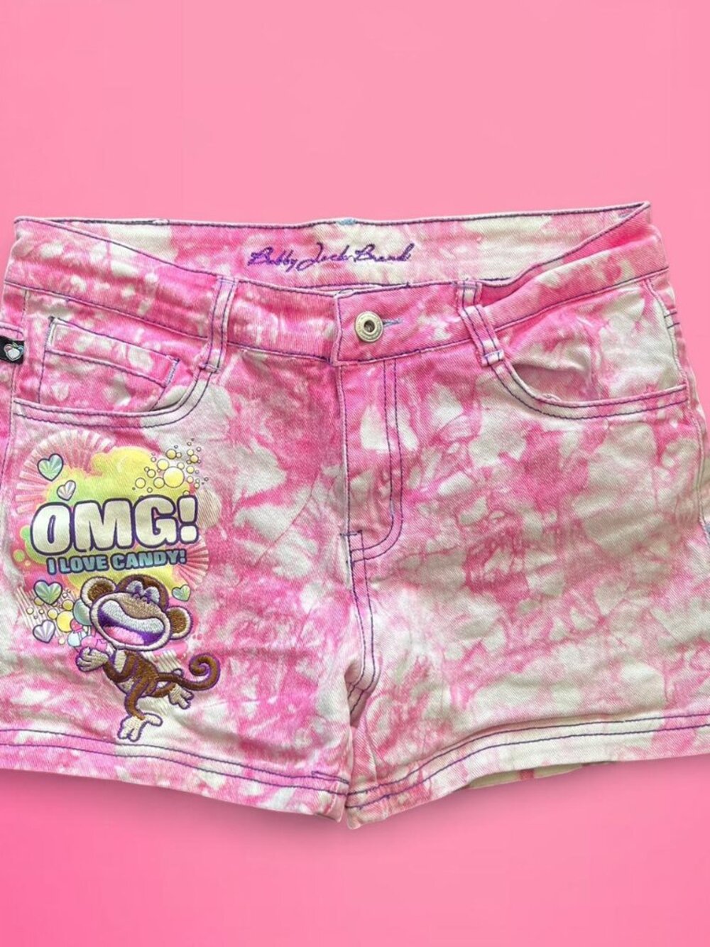 Vintage Y2K Bobby Jack tie dye I love candy kids shorts - Picture 2 of 8